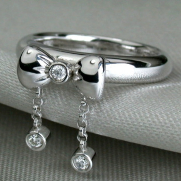 18k Bow Tie Dangle Diamond Ring Bebe Tung Designer